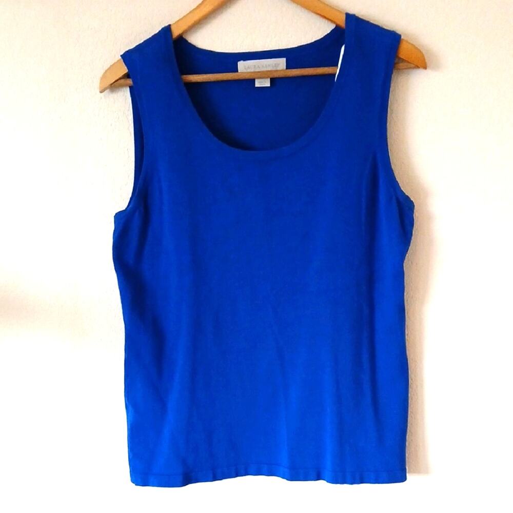 Laura Ashley Sweater Tank Royal Blue